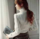 5XL Womens Lolita Princess Blouses Ladies Elegant Casual Loose Long Sleeve Shirts Female Tops Party Office