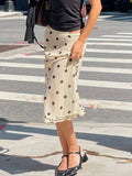 White Polka Dot Midi Skirt-Outfit