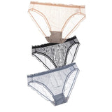 Women Sexy Panties Lace Underpants Low-waist Panties Mesh See Through Perspective Briefs Female Fashion Underwear