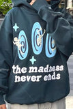 Retro Simple Letter 3D Foaming Printing Hoodies Men Y2k New Street Hip Hop Punk Rock Sweatshirts Couples Harajuku