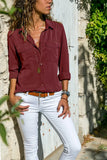 2020 Spring Autumn Fashion Lapel Long Sleeve Women's Buttons Shirt Casual Loose Solid Pocket Ladies Shirt Tops Plus