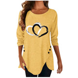 Women Casual Long Sleeve O Neck Button Irregular T Shirt Spring Vintage Loose Shirt Oversize 2XL Tee Shirt Oversized Tops