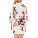 Casual Vintage Kimono Cardigan Ladies 2019 Summer Long Crochet Chiffon Kimono preto Loose flora printed Blouse