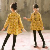 Spring Autumn Girl Dress Cotton Long Sleeve Children's Dress Floral Kids Dresses for Girls Fashion Girls Princess