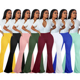 Xiaoyuan Pure Color Double Brushed Milk Silk Bootcut