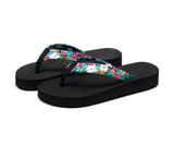 women Bohemia Floral Beach Sandals Striped bow Slippers Flip Flops For Women Summer slippers 3CM High heel