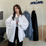 Korean Fashion Woman Blouses 2022 Oversized Long Sleeve White Autumn Harajuku Shirt Elegant Top Female Streetwear