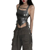 2023 Spring And Summer New Women's Solid Color Dress Fashion Slings Folding Sexy Bare Vest