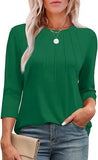 2025 New Fashion Casual Roll Collar Seven-Sleeve Top Bottom