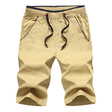 New Summer Men's Sports and Leisure Elastic Cloth Pants Loose 100% Cotton Belt Home Daily Five-Point Men's