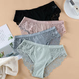 Women Panties Sexy Lace Panties Seamless Low-waist Panties Woman Thong Transparent Hollow Out Underwear Female
