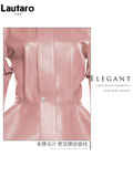Spring Autumn Short Stylish Chic Pink Shiny Reflective Patent Pu Leather Jacket Women with Detachable Long Sleeves