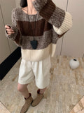 Style Gentle Wind Gradually Changing Striped Coarse Needle Pullover Women's 2024 New Autumn And Winter Loose Sweater
