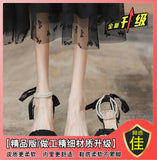 Evening Wind Niche Pearl High-Heeled Sandals Women's Summer 2025 New Middle And Fairy Wind Super Hot