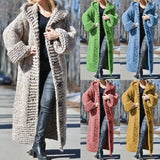 Hooded Loose Thickened Sweater Long