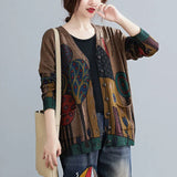 and Autumn Plus Size Women's V-neck Sweater Loose Lazy Cardigan Jacket Printed Knitwear Women's