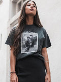 Art T-shirt Women 2021 Summer Short Sleeve Round Neck White Cotton Casual Tees Tops Fashion Streetwear Tshirt