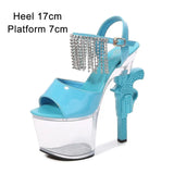 Stripper Shoes Pole Dance High Heels Sexy Women Shoes Transparent Sandals Women Wedding Dress 2020 Pistol Heel Female