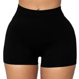 Hot Women Casual High Elastic Waist Tight Fitness Slim Skinny Dancing Shorts Solid Color Female Girl Exercise