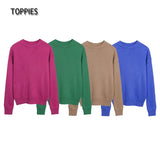 2021 Autumn Winter 15% Wool Sweater Solid Green Round Neck Sweater Soft Warm Knitted