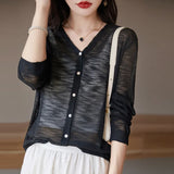 Zingj Hemp Knitting Cardigan Female Thin Ice Silk Linen Coat Sunscreen Clothes Summer Loose Outside The Shawl Air Conditioning Shirt-Outfit