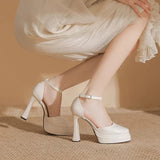 Heel Waterproof Table Banquet Shoes Mary Jane Single Shoes Ultra High Heels Women Summer Autumn New Wedding Shoes
