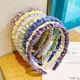 New Women Girls Sweet Colorful Folds Bubble Simple Hairbands Sweet Headband Hair Hoops Hair Band Fashion Hair