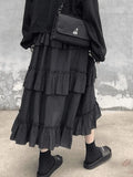Irregular Tiered Midi Skirt- Outfit