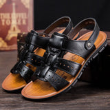 Zingj New Men's Plus Size Casual Sandals 45 Cowhide Beach Shoes 46 Cool Slippers 47 Men's