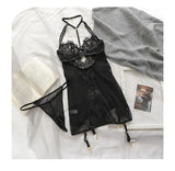 Charm Corset Bustiers Female Body Shaper Lace Underwire Seduction Dress Sexy Lingerie Halter Cross Backless