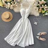2021 Sexy V-neck Vintage Back Bandage Dress Women Summer Elegant Big Swing Long Party Dress Female Green Beach