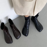 Boots Martin Boots Female British Wind Spring And Autumn Single Boots 2025 New Square Head Flat Bottom Show Thin Chelsea Ankle
