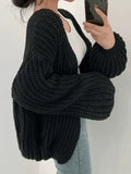Open Front Long Sleeve Knit Cardigan- Outfit