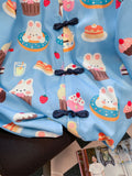 Sweet Short Sleeve Women Blouse Sailor Collar Casual Loose Rabbit Print All Match Grunge Shirt Fashion Harajuku