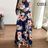 Size Autumn And Winter Women's New Style 2022 Dress Print Street Long-sleeved High-neck Tie Long