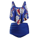 Sexy Tankini Swimwear Women Push Up Swimsuit High Waisted Bathing Suit Floral Biquini Two Piece Bikinis Beachwear Plus