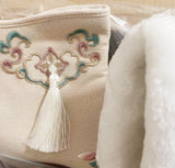 Zingj Boots Cotton Embroidered Tassel Women Cloth Shoes With Hanfu Shoes Winter Clip Cotton And Velvet Cotton Shoes Women's Shoes High