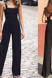 Jumpsuits Rompers 2023 Women Holiday Casual Overalls Ladies Solid Color Bodysuit Wide Leg Loose Long Pants
