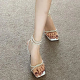 Casual High Heels Women's Summer Sandals High Heels Thin Heel With Fairy Style With Skirt