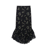 2025 New Women's Clothing Mesh Print Slings + Half-Dress Fashion Women's
