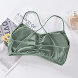 Teenage Girls Seamless Cross Beauty Back Bottom Wrapped Chest Sexy Tube Top No Steel Ring Anti-glare Girl