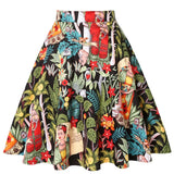 Women's Runway Cotton Retro Vintage Skirt Black Faldas High Waist A Line Rockabilly Jupe 50s Swing Umbrella Skirts Pin Up