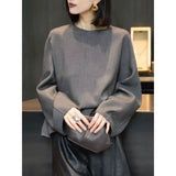 Polo Collar Long-Sleeved Knitted Shirt 2025 European Blouse French Elegant Thin Outer Wear Bottom Sweater