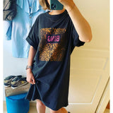Graphic Washes Faded Long T-shirt Women Summer Cotton Vintage Tees Tops 2021 Femme Shirts Loose Shirt Dress