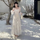 Pure Wants To Show Chest Lace A Dress Autumn New Literary Retro Style Dress