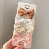 Pcs/set Cotton Linen Leopard Printed Bowknot Hair Clips For Cute Girls Barrettes Safty Hairpins Headwear Kids Hair