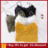 Summer Crop Tank Top Women Fashion Deep V Lace Bras Embroidery Floral Tank Top Bra Wrapped Chest Camisole Padded