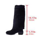 And Cowboy Boots 2025 New Autumn And Winter Large-Size High-Tube Trouser