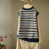 Spring and Autumn Fashion New Loose Sleeveless V-neck Knitted Vest Women's Casual Vest Western-style All-match