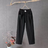 Linen Summer Loose Slimming Straight Ankle-length